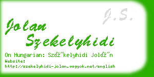 jolan szekelyhidi business card